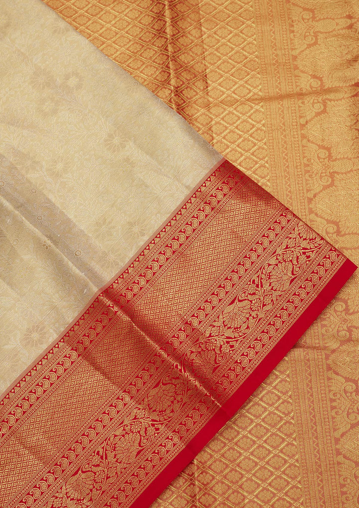 Pista Green Zariwork Tissue Silk Saree