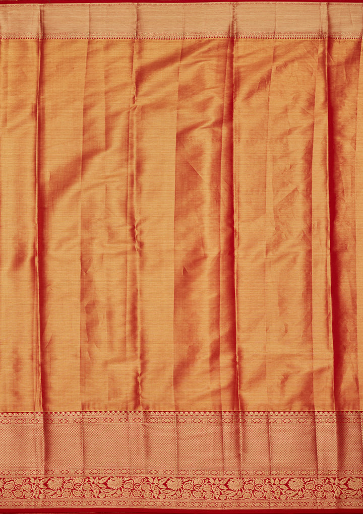 Peacock Blue Silk Jaal Zariwork Saree With Matching Blouse Piece