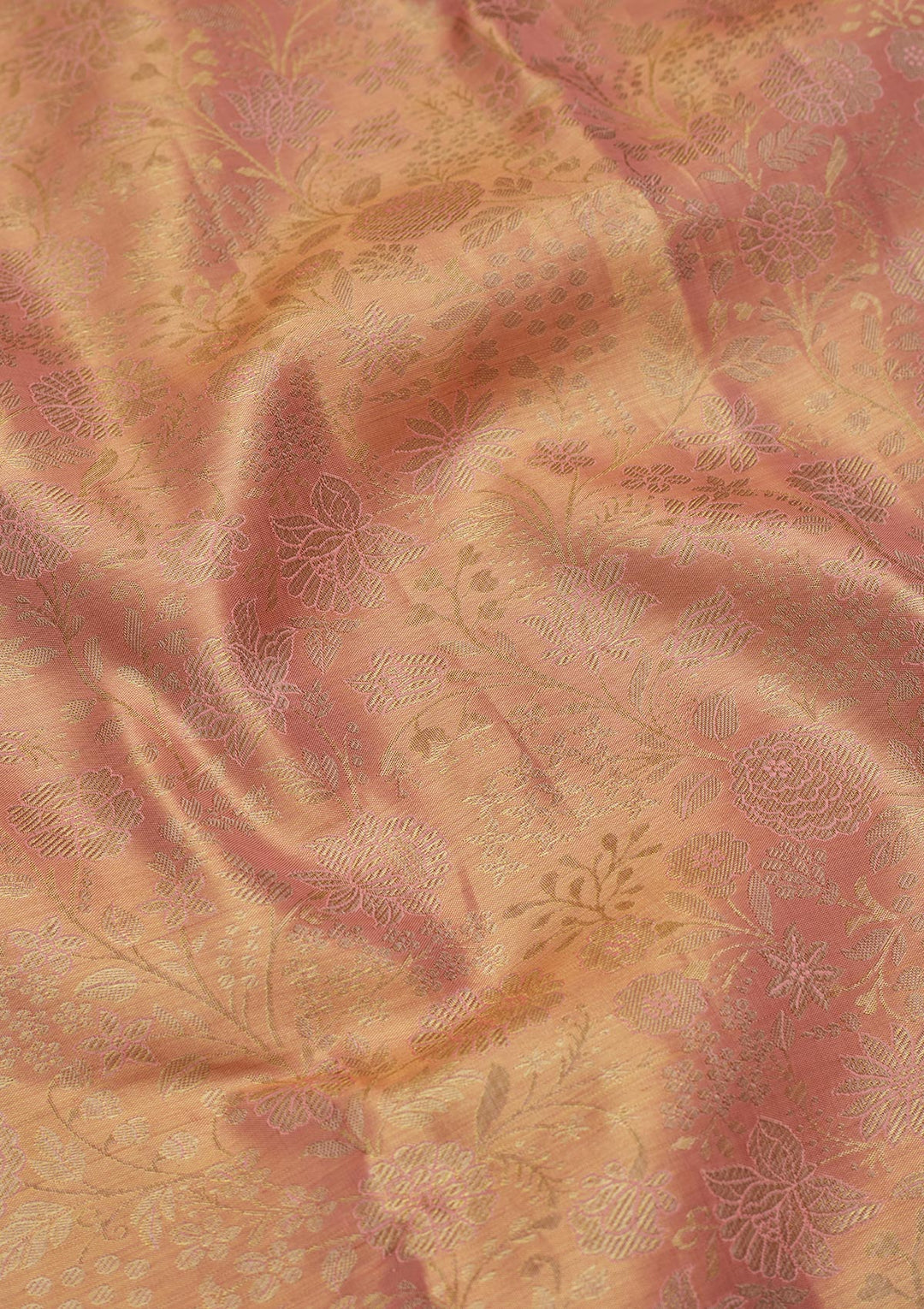 Peach Silk Jaal Saree With Matching Blouse Piece