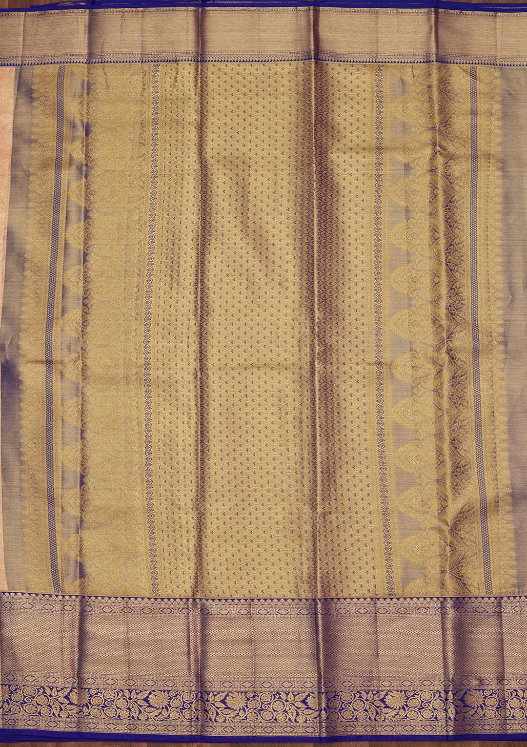 Peach Silk Jaal Saree With Matching Blouse Piece
