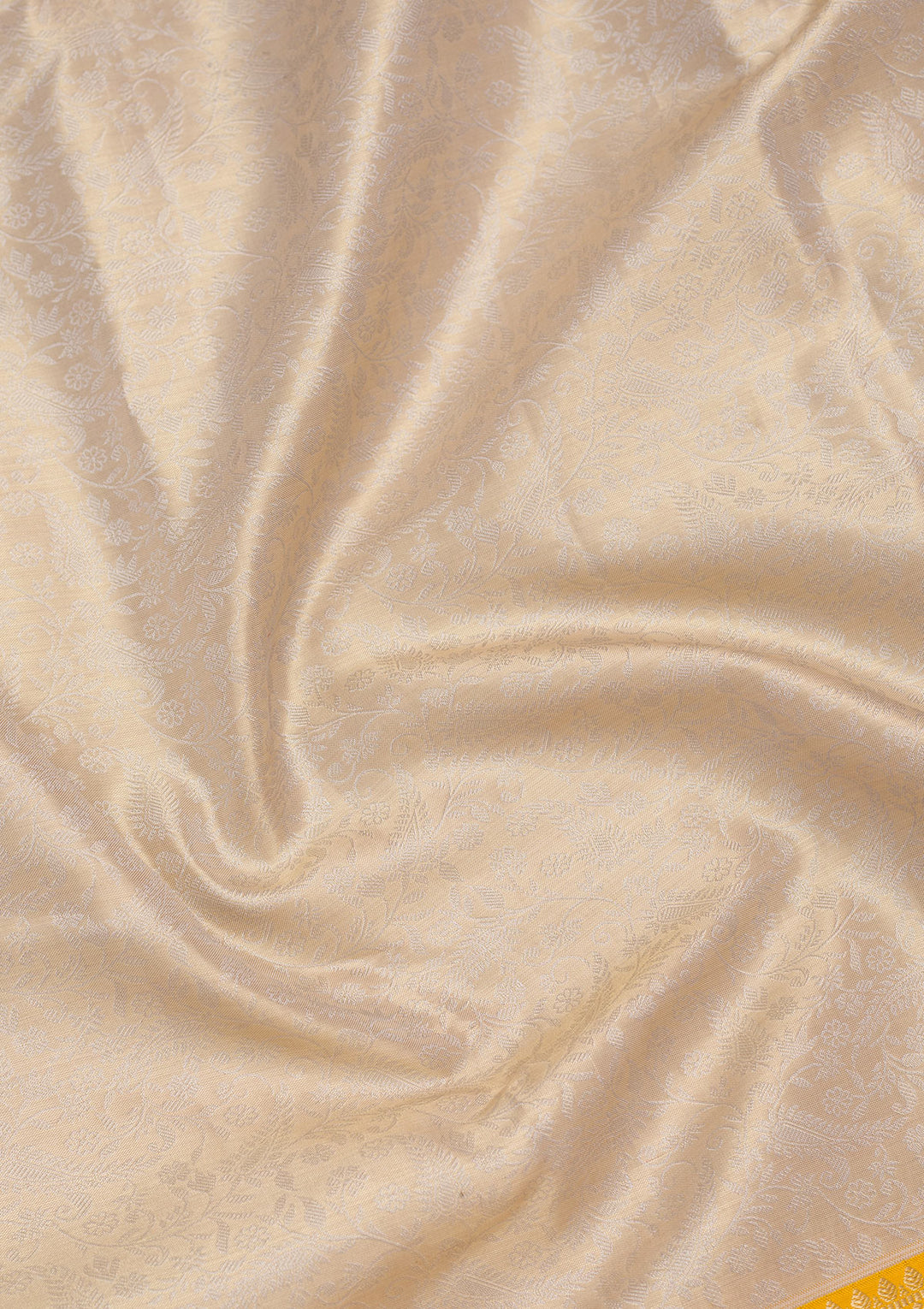 Cream Silk Jaal Zariwork Saree With Matching Blouse Piece