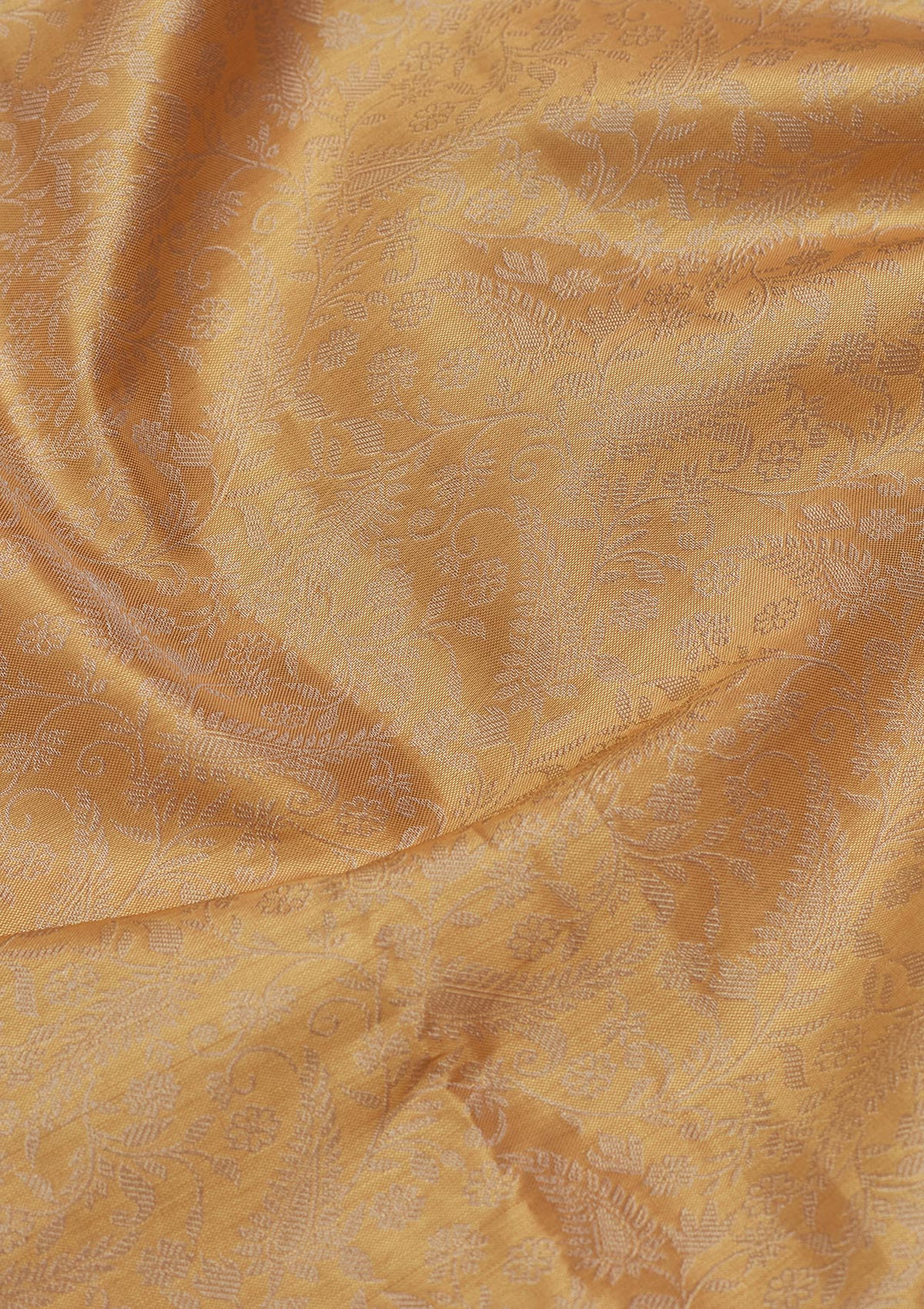 Gold Silk Jaal Saree With Matching Blouse Piece