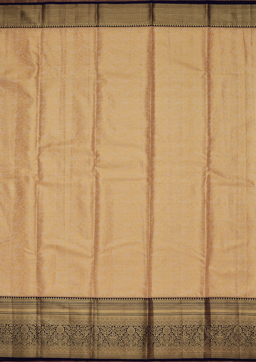 Gold Silk Jaal Saree With Matching Blouse Piece