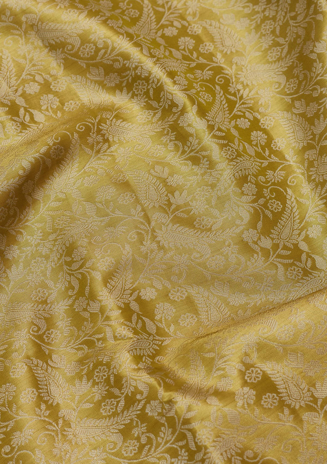Mehendi Green Silk Jaal Saree With Matching Blouse Piece