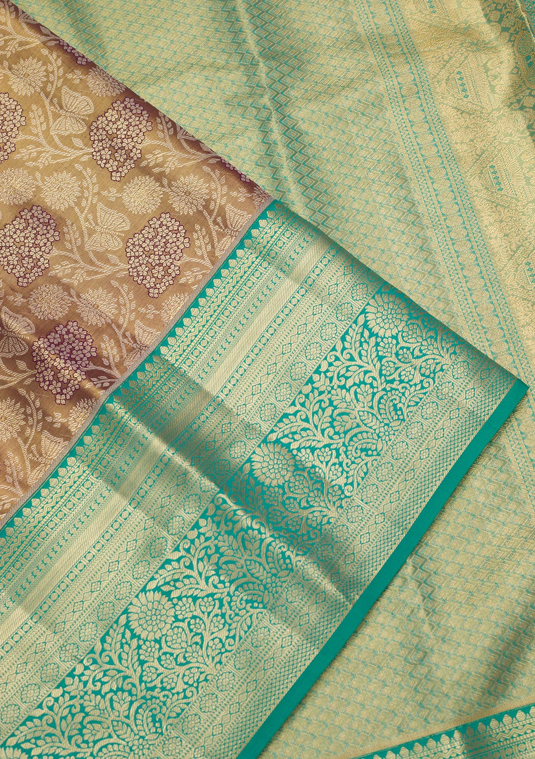Mauve Silk Jaal Saree With Matching Blouse Piece