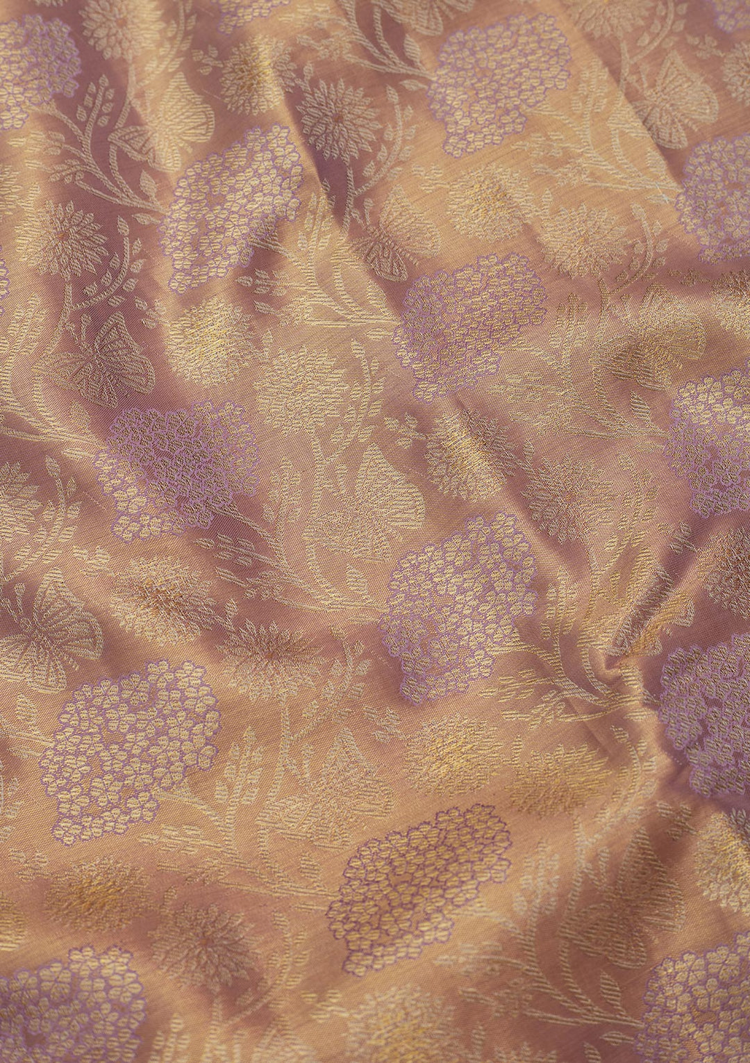 Peach Silk Jaal Saree With Matching Blouse Piece