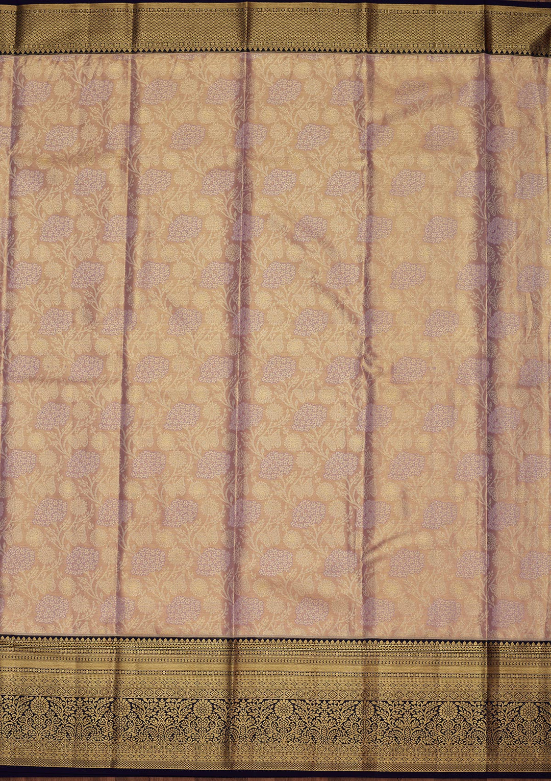 Peach Silk Jaal Saree With Matching Blouse Piece