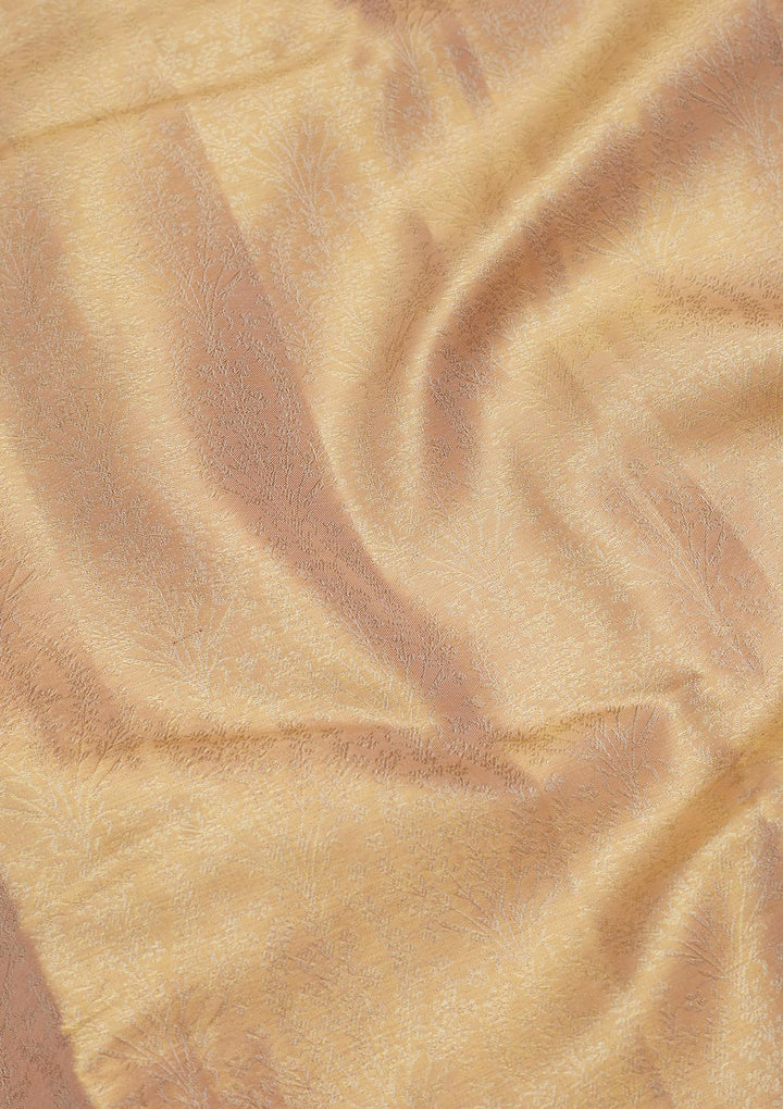 Gold Silk Jaal Zariwork Saree With Matching Blouse Piece