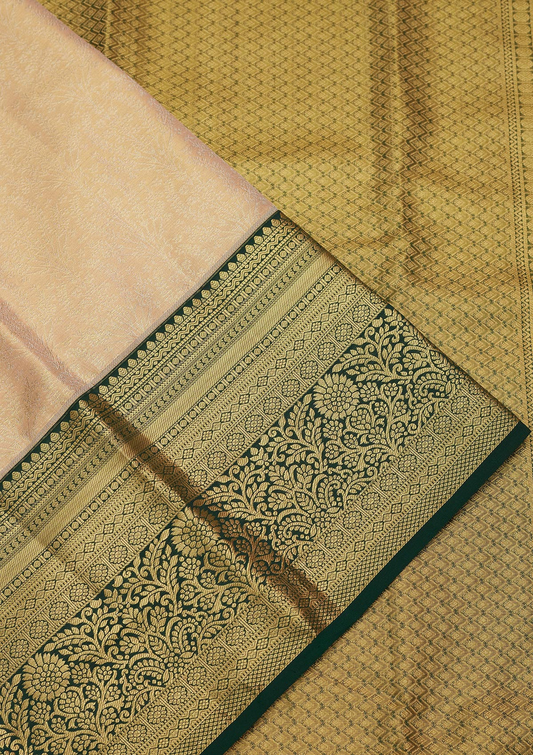 Gold Silk Jaal Zariwork Saree With Matching Blouse Piece
