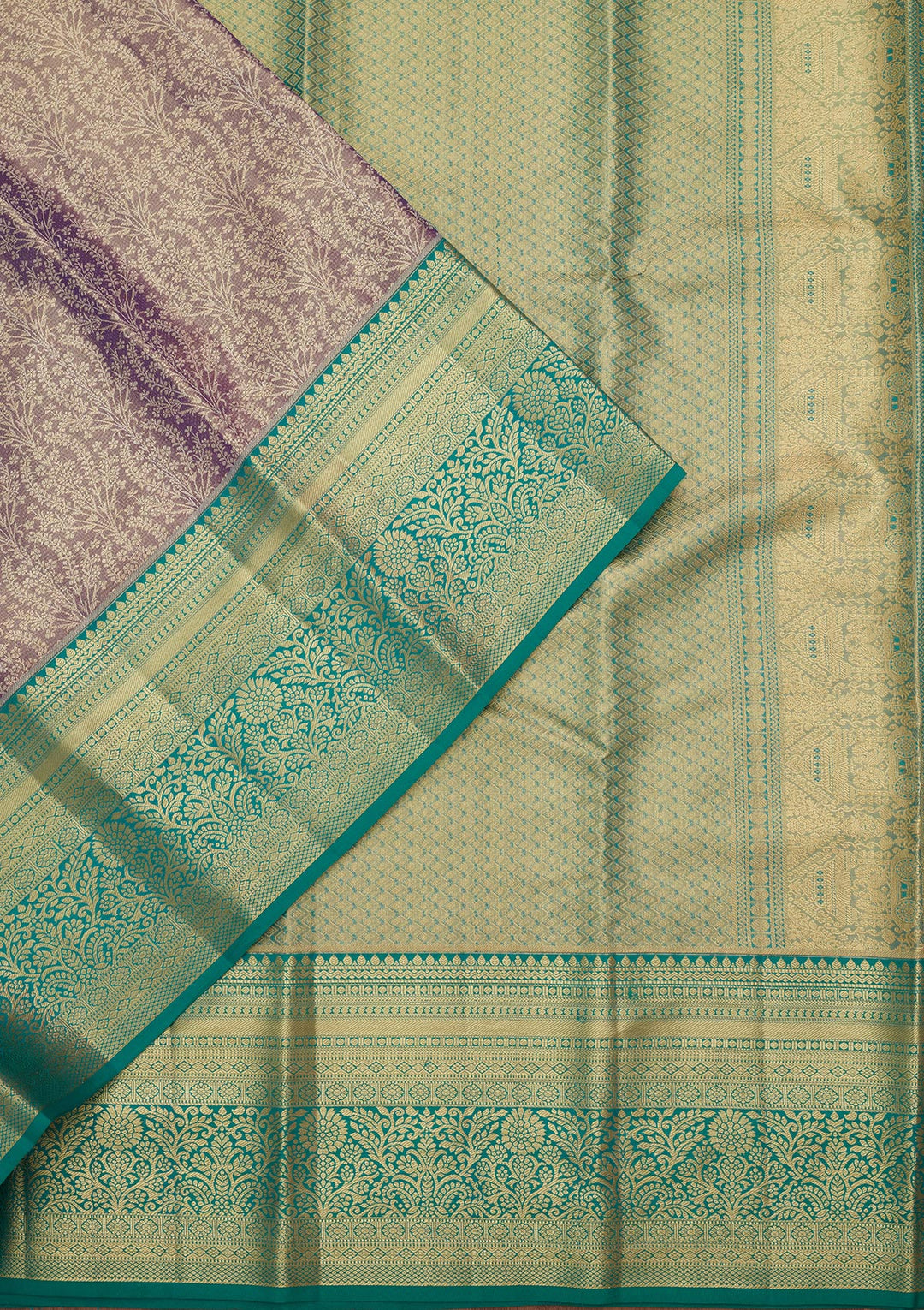 Grey Silk Jaal Zariwork Saree With Matching Blouse Piece
