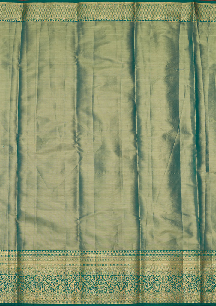 Grey Silk Jaal Zariwork Saree With Matching Blouse Piece