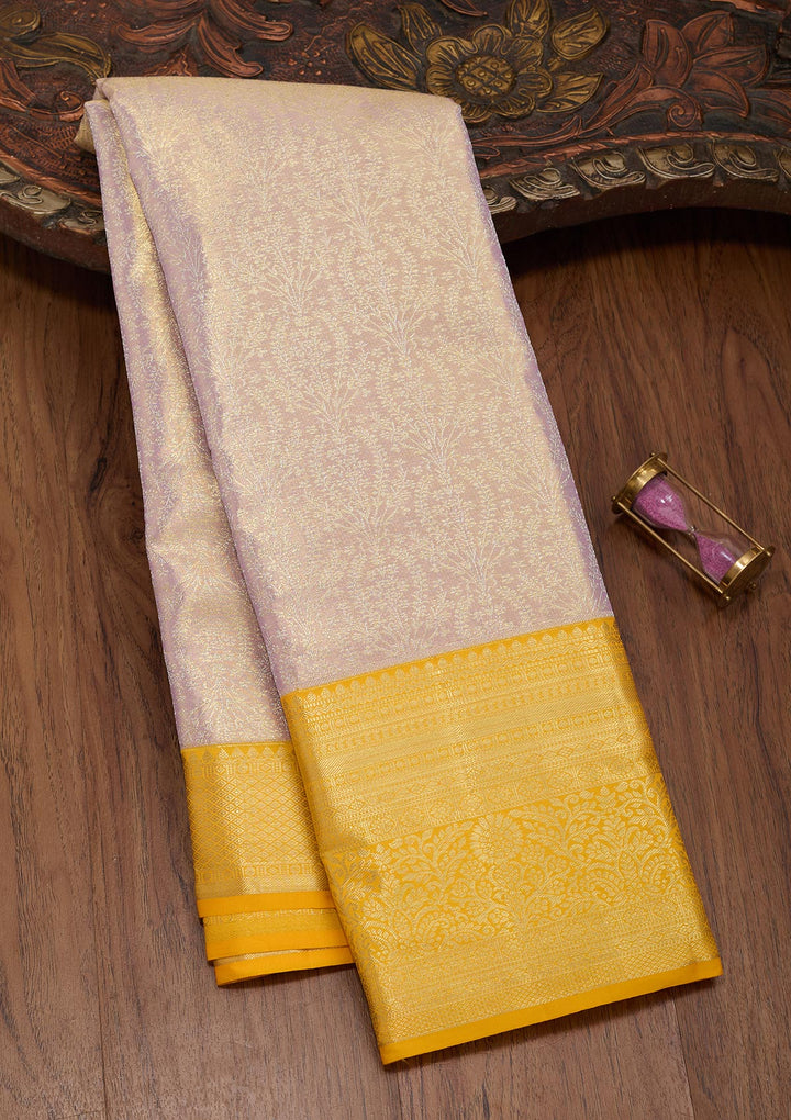 Mauve Zariwork Tissue Silk Saree