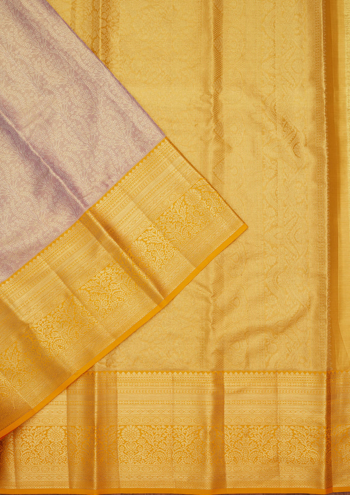 Mauve Zariwork Tissue Silk Saree