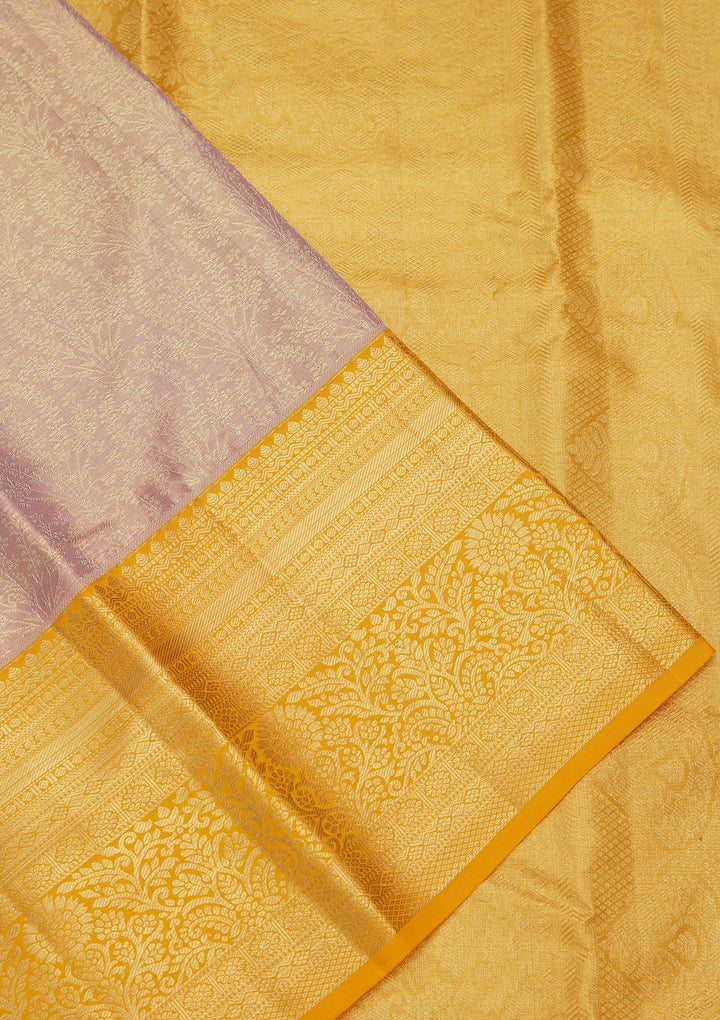 Mauve Zariwork Tissue Silk Saree