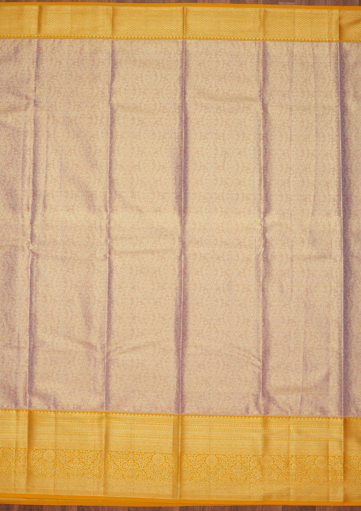 Mauve Zariwork Tissue Silk Saree
