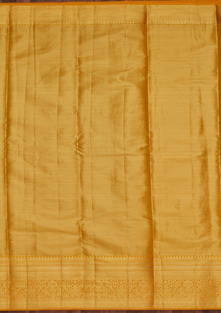 Brown Silk Jaal Zariwork Saree With Matching Blouse Piece
