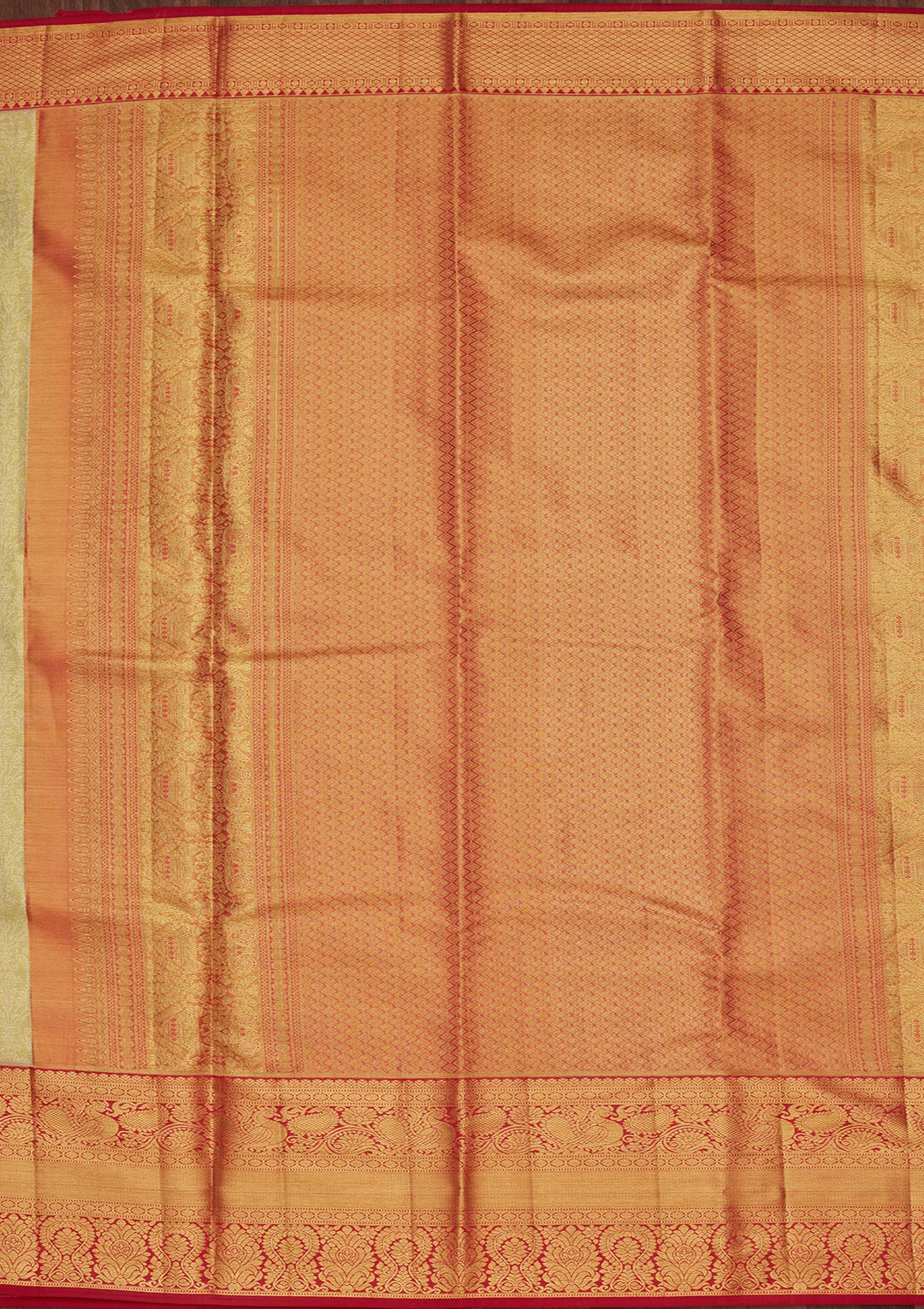 Pista Green Silk Jaal Saree With Matching Blouse Piece