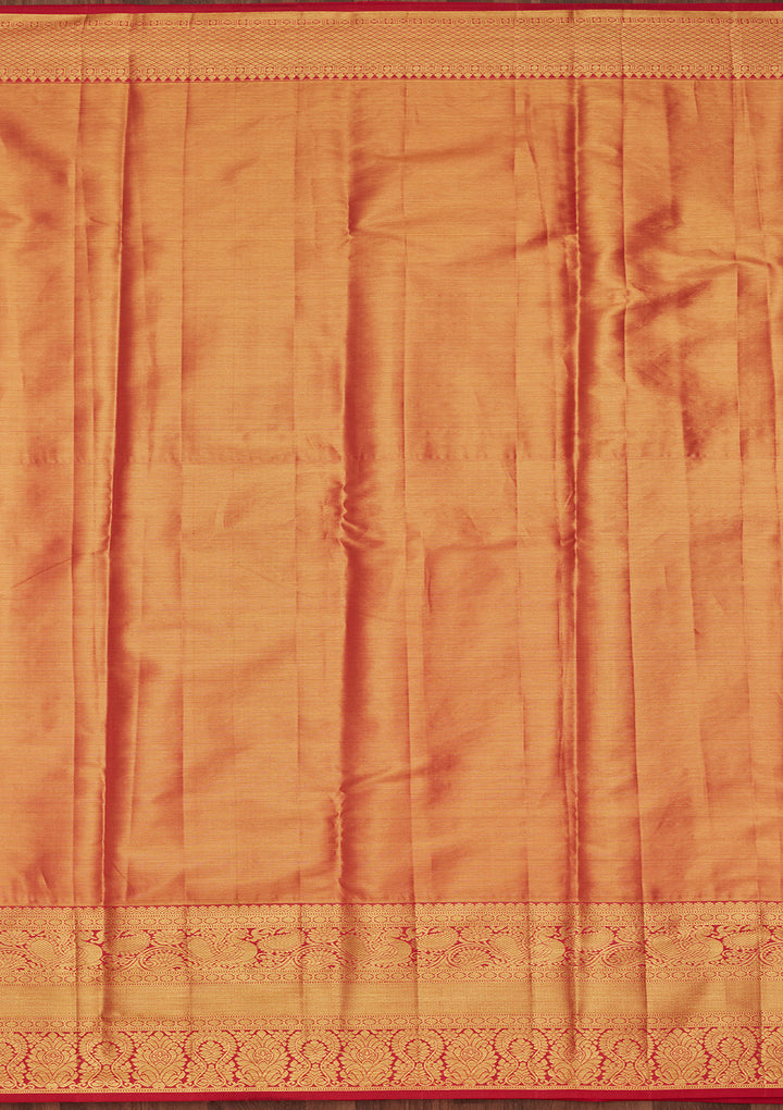 Pista Green Silk Jaal Saree With Matching Blouse Piece