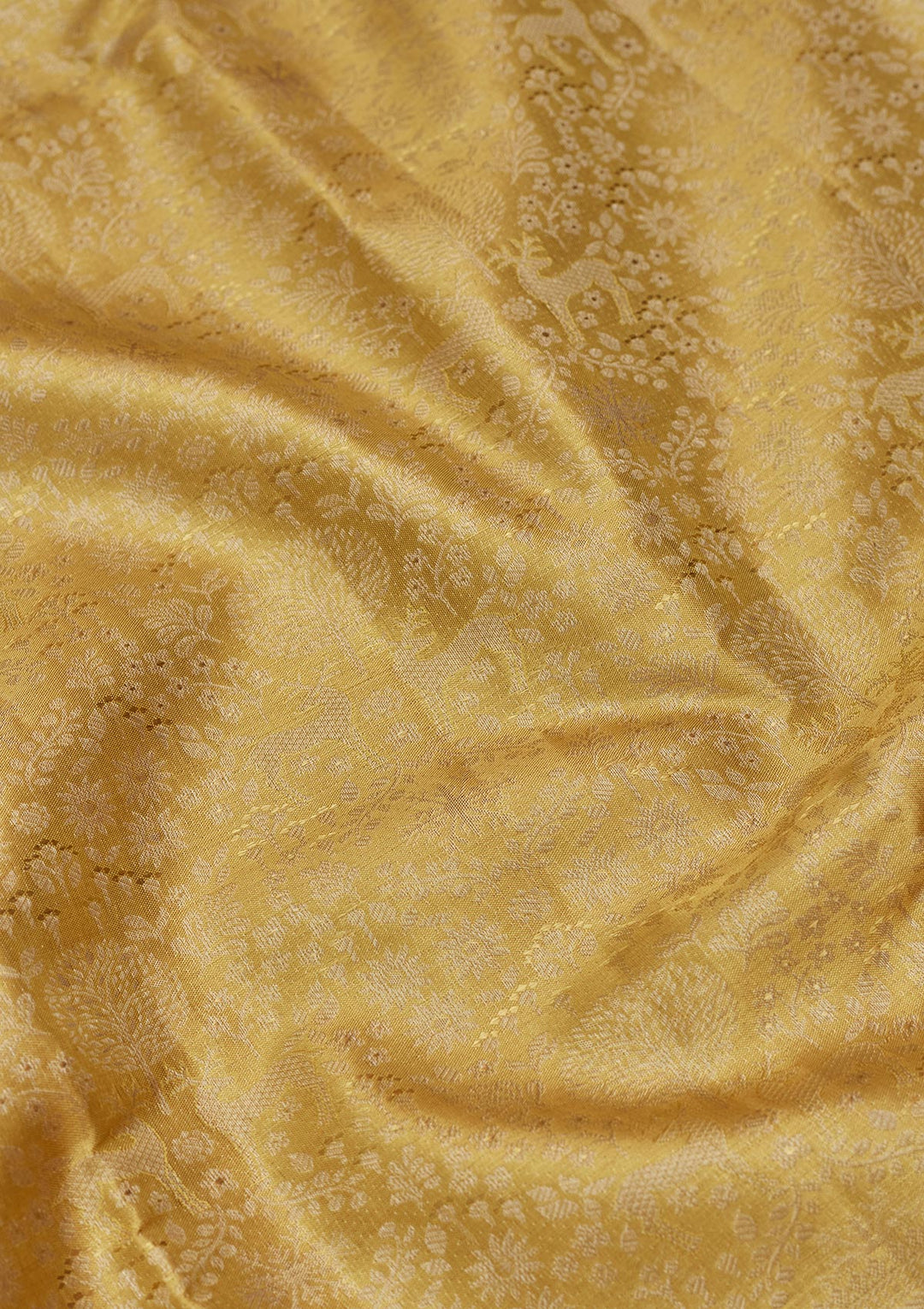 Mustard Zariwork Tissue Silk Saree