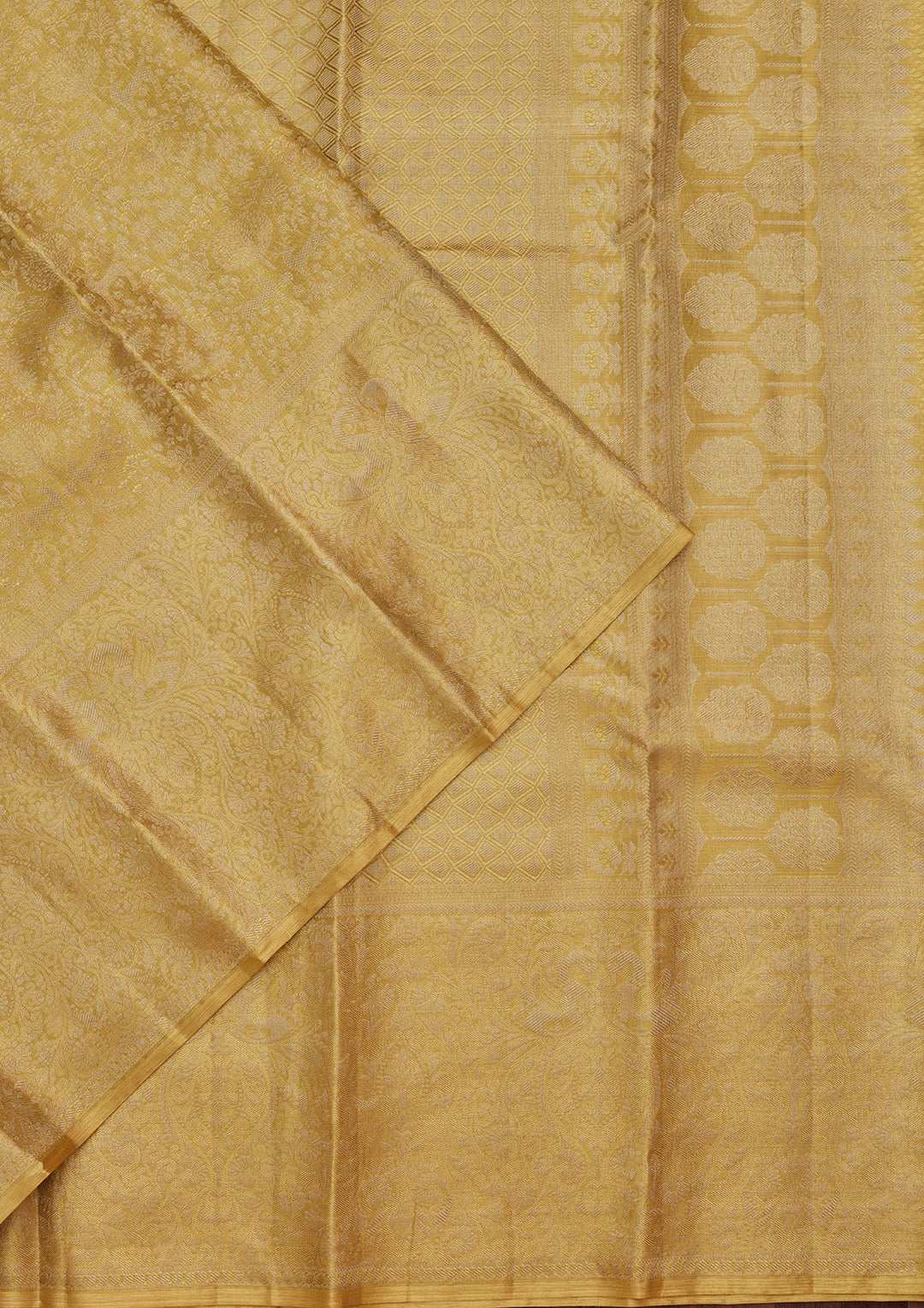 Mustard Zariwork Tissue Silk Saree