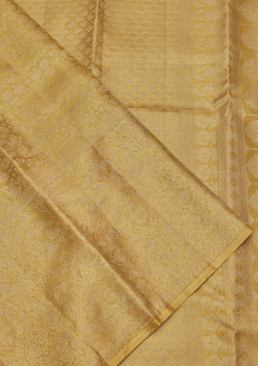 Mustard Zariwork Tissue Silk Saree