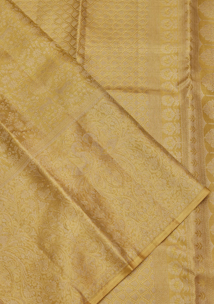 Mustard Zariwork Tissue Silk Saree
