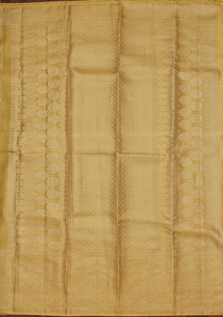 Mustard Zariwork Tissue Silk Saree