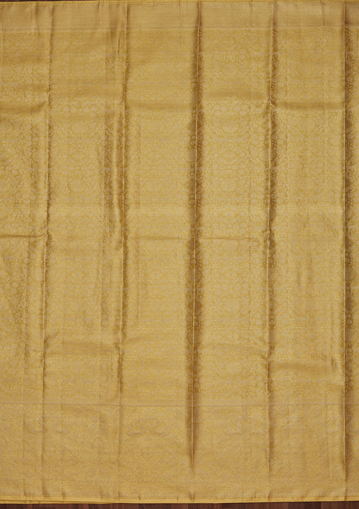Mustard Zariwork Tissue Silk Saree