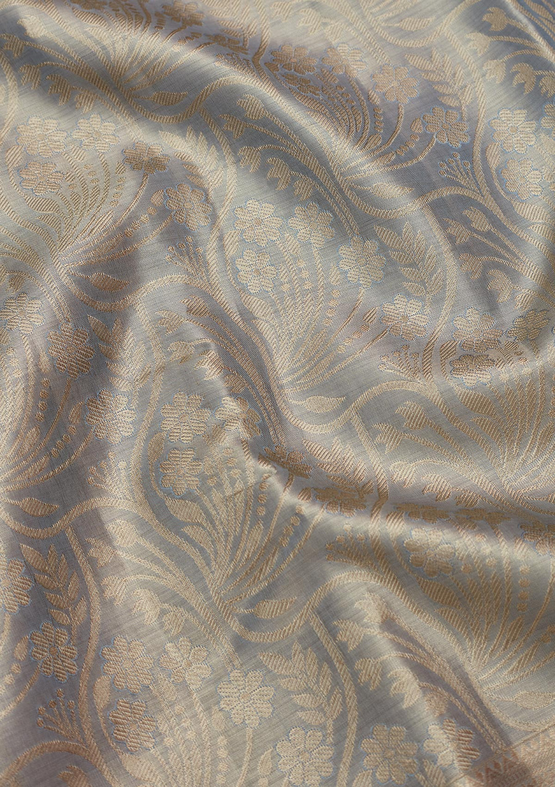 Silver Tissue Jaal Saree With Matching Blouse Piece