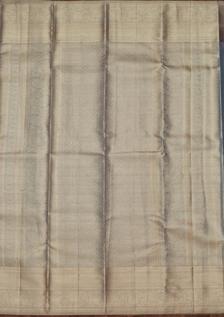 Silver Tissue Jaal Saree With Matching Blouse Piece