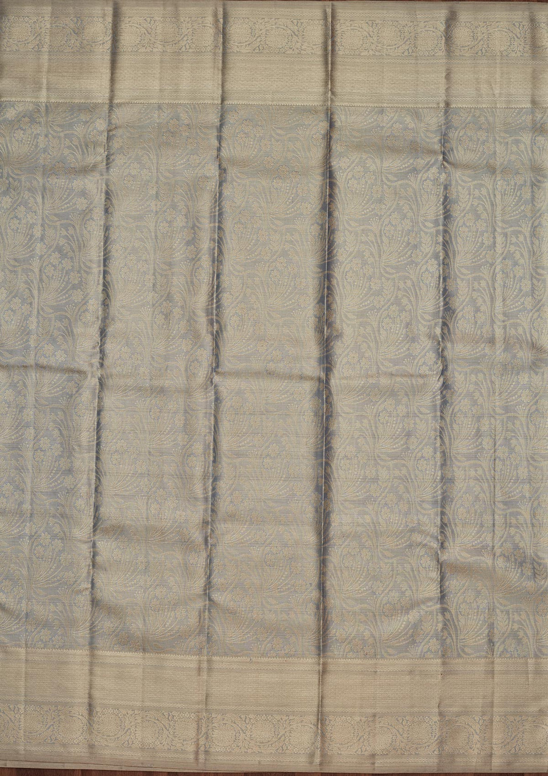 Silver Tissue Jaal Saree With Matching Blouse Piece