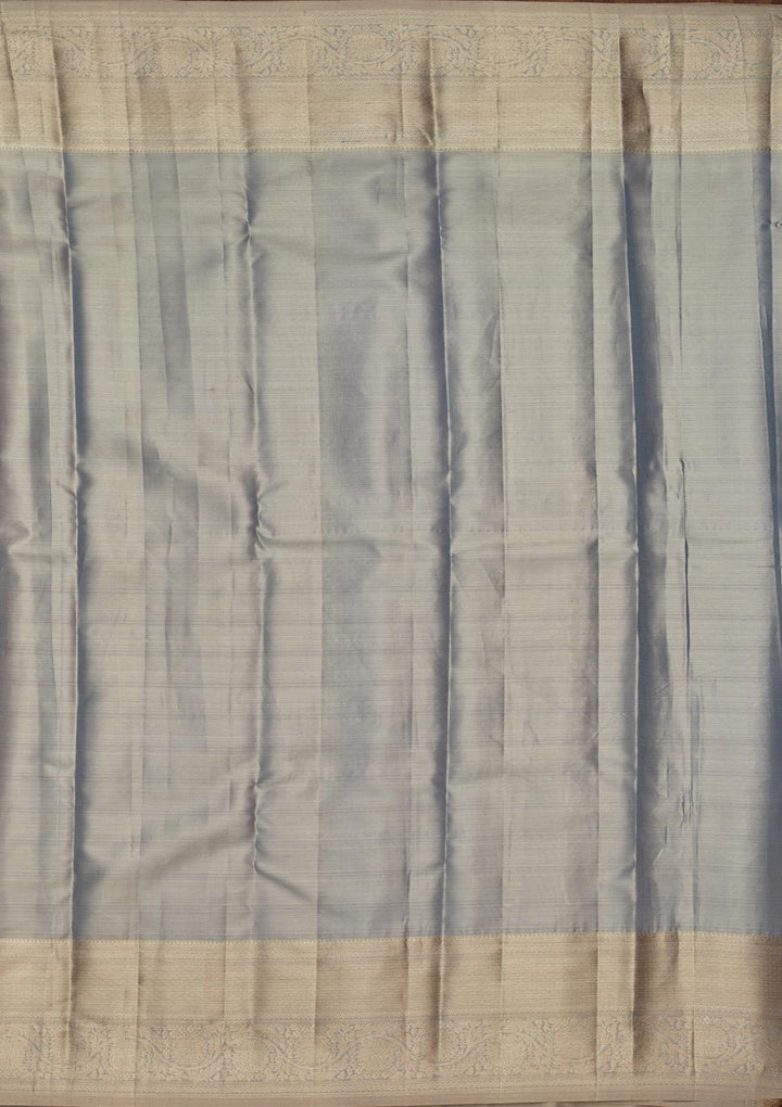 Silver Tissue Jaal Saree With Matching Blouse Piece