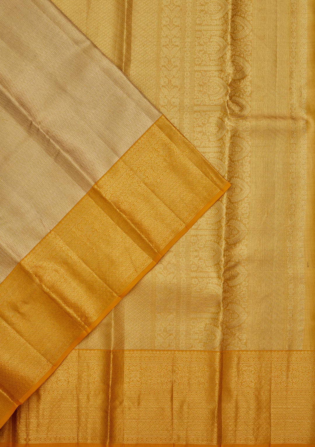 Gold Tissue Jaal Zariwork Saree With Matching Blouse Piece