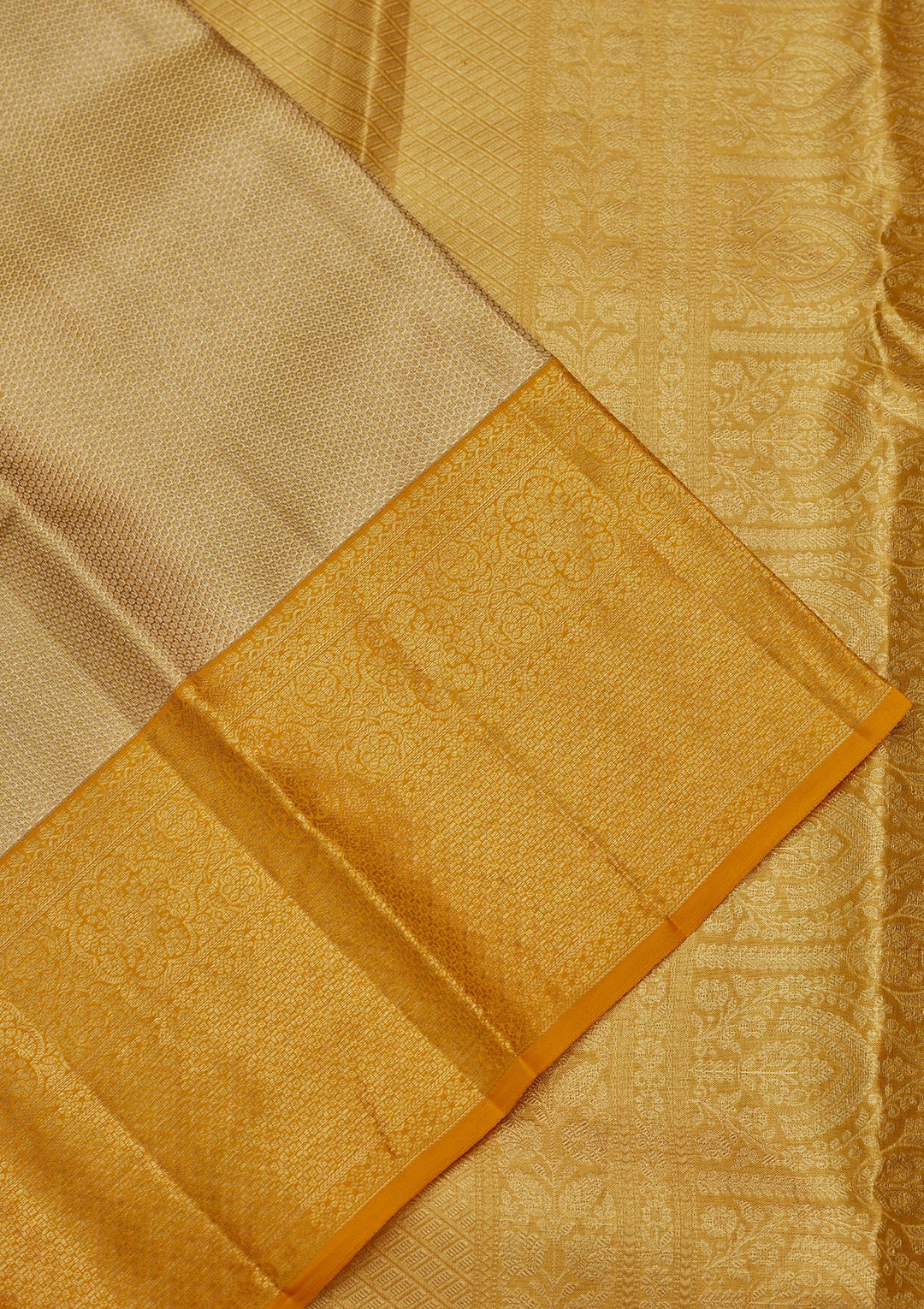 Gold Tissue Jaal Zariwork Saree With Matching Blouse Piece