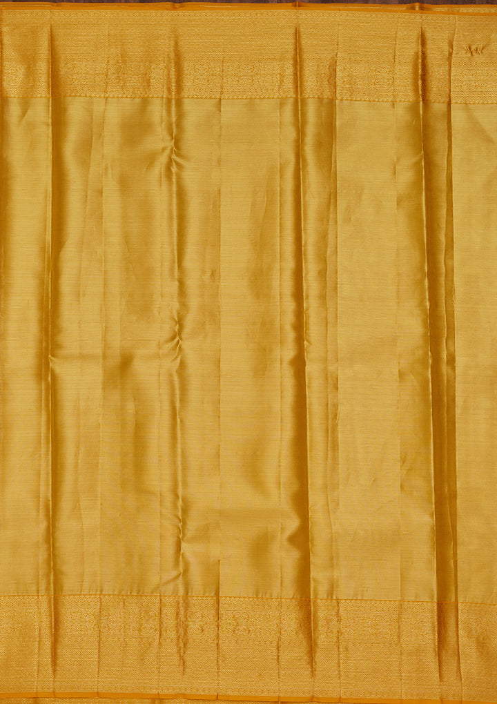 Gold Tissue Jaal Zariwork Saree With Matching Blouse Piece