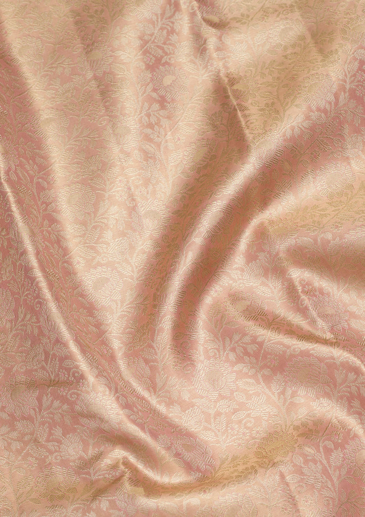 Peach Zariwork Tissue Silk Saree