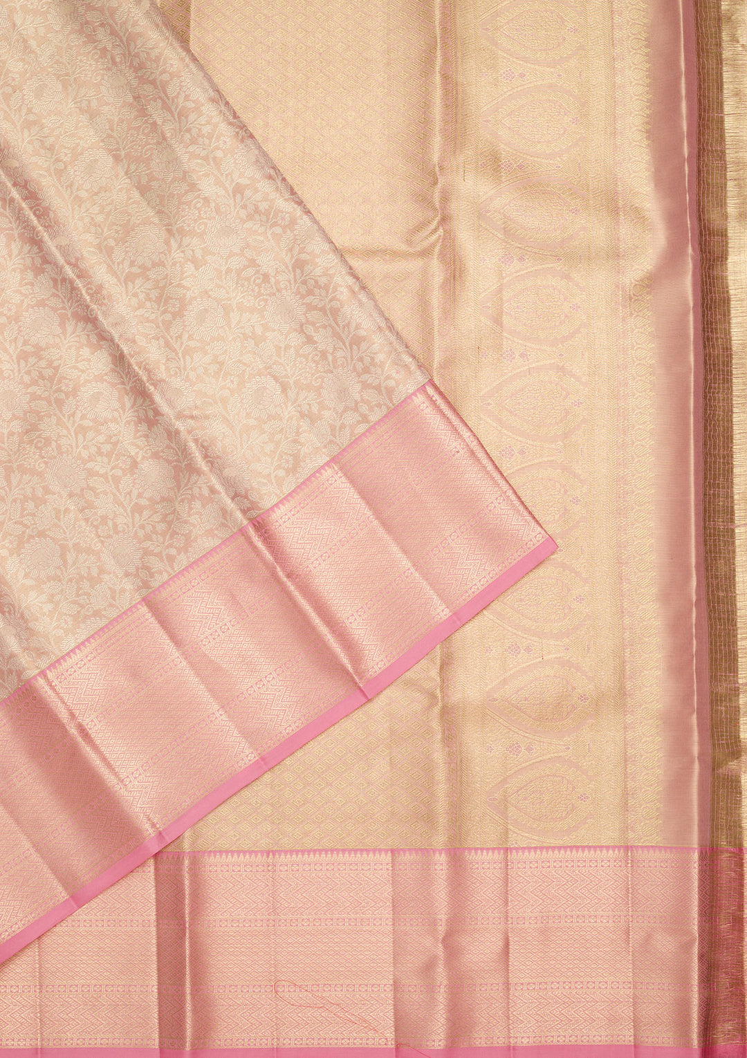 Peach Zariwork Tissue Silk Saree