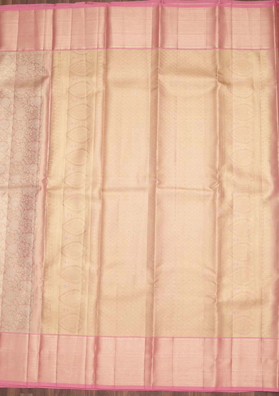 Peach Zariwork Tissue Silk Saree