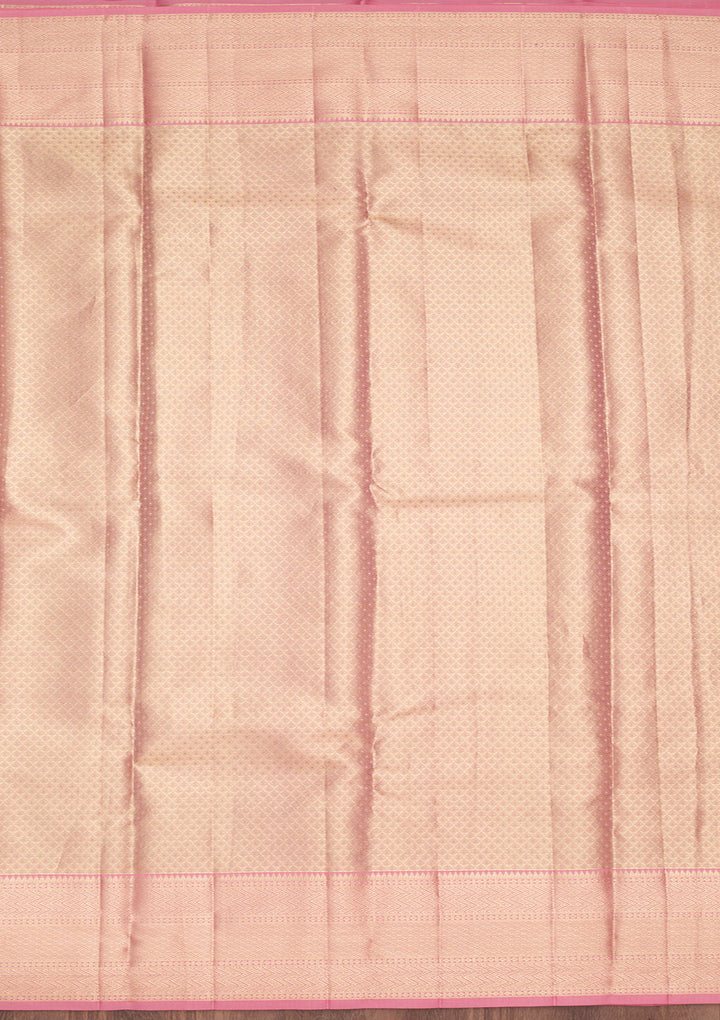 Peach Zariwork Tissue Silk Saree