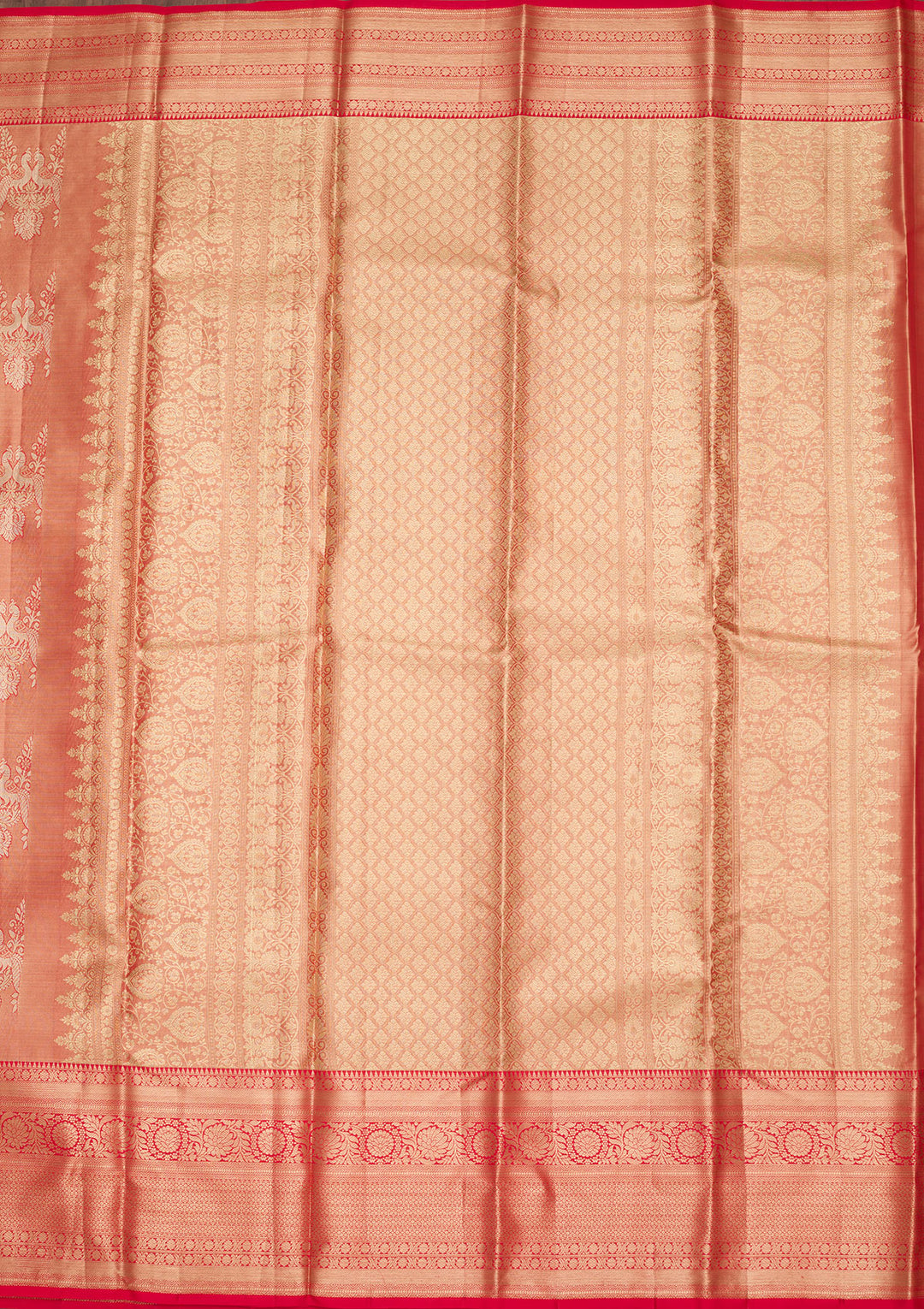 Rust Zariwork Tissue Silk Saree