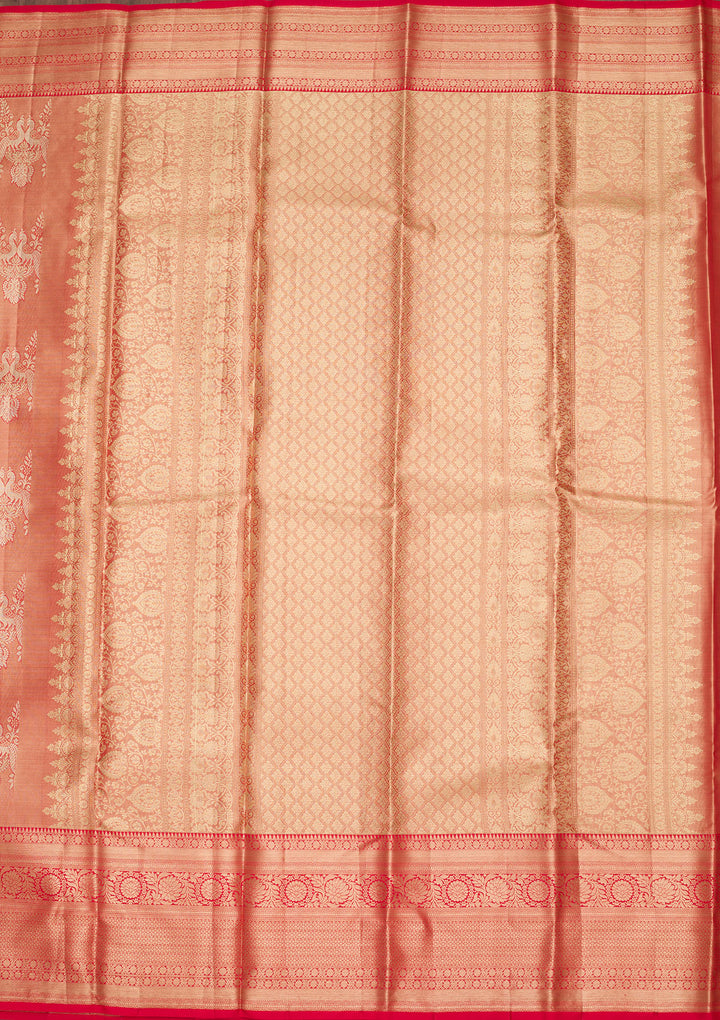 Rust Zariwork Tissue Silk Saree
