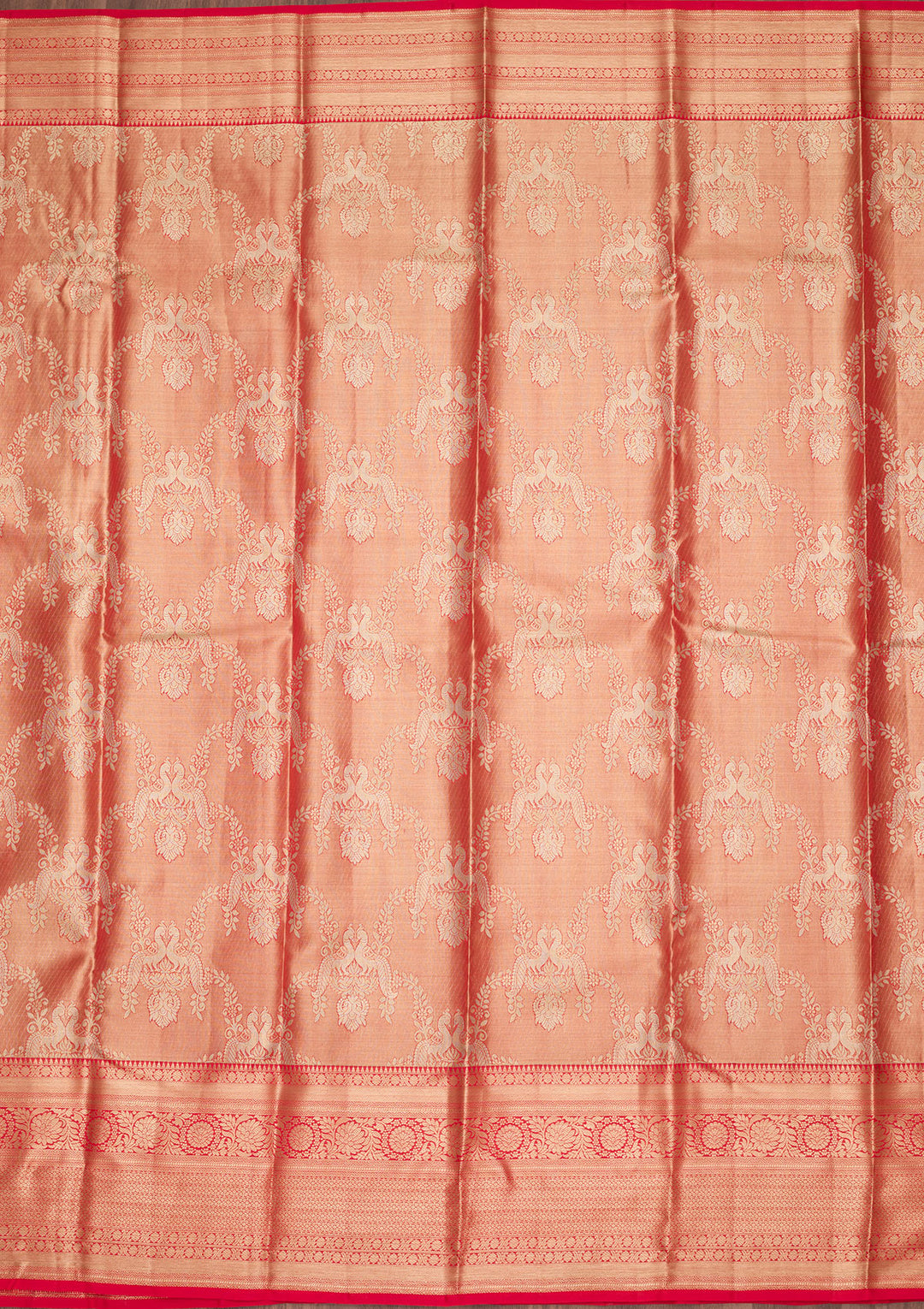 Rust Zariwork Tissue Silk Saree