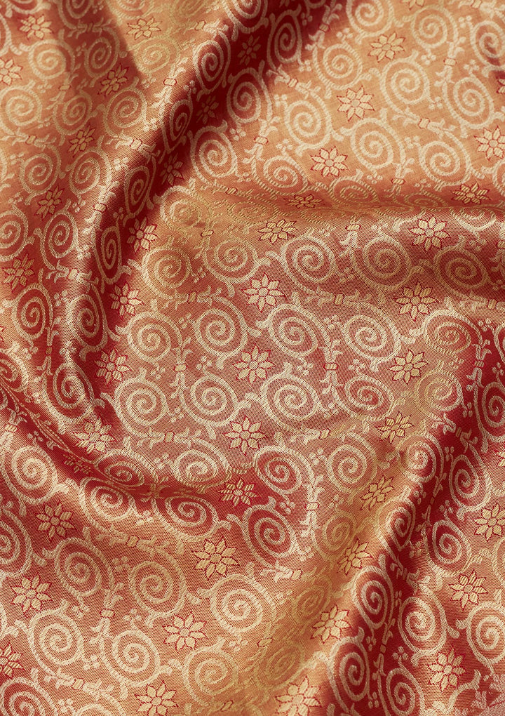 Mauve Tissue Jaal Saree With Matching Blouse Piece
