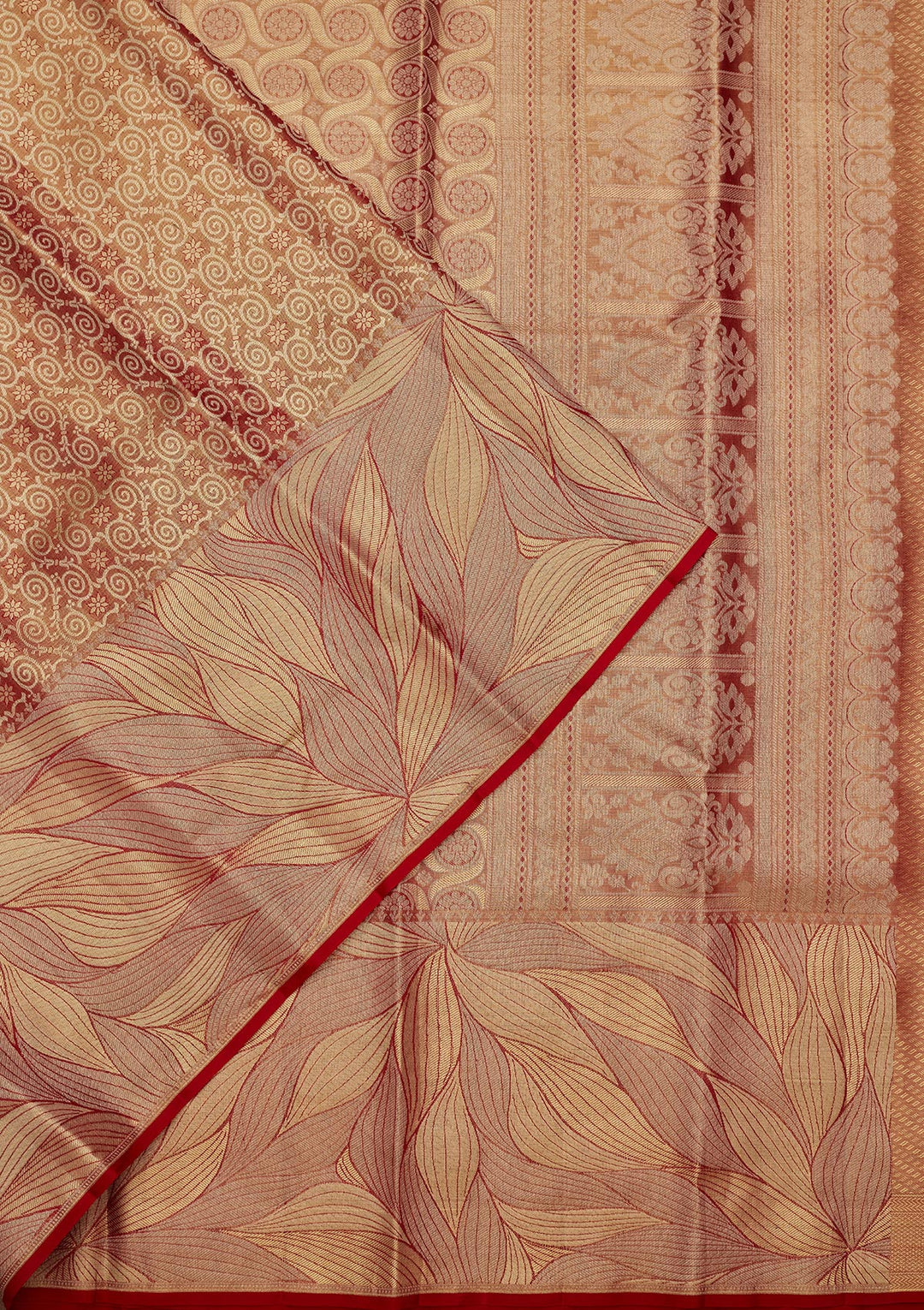 Mauve Tissue Jaal Saree With Matching Blouse Piece