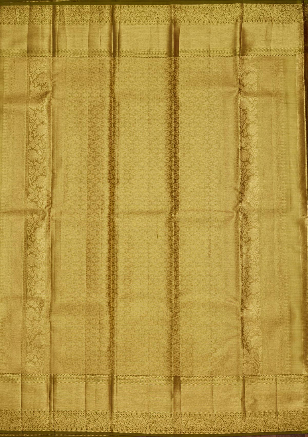 Parrot Green Silk Jaal Saree With Matching Blouse Piece