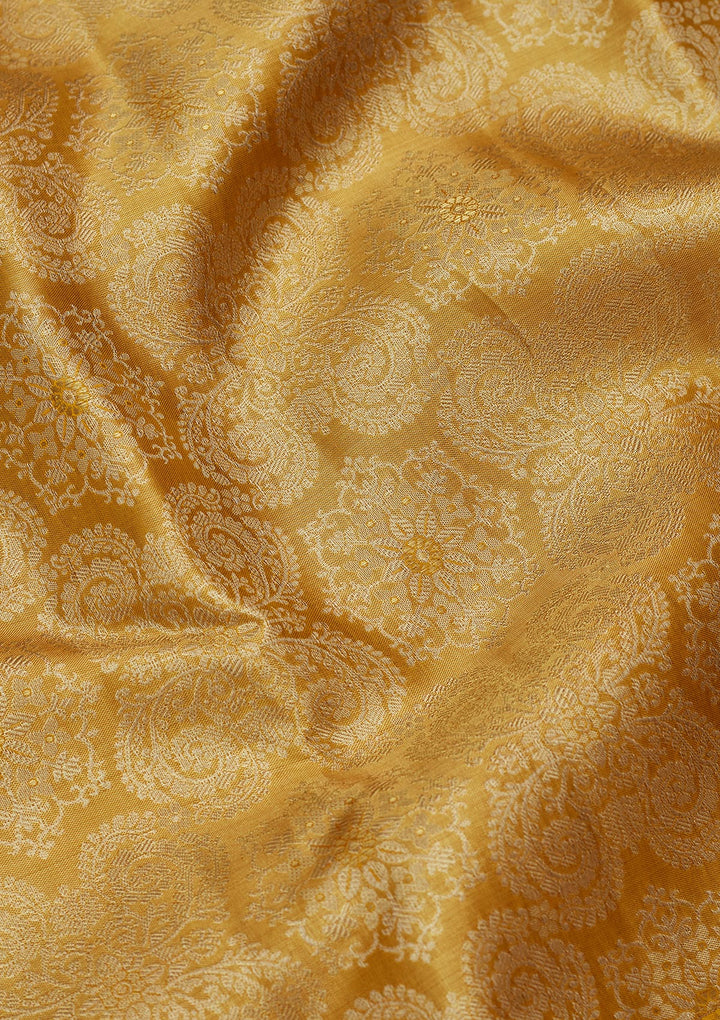 Mustard Zariwork Tissue Silk Saree