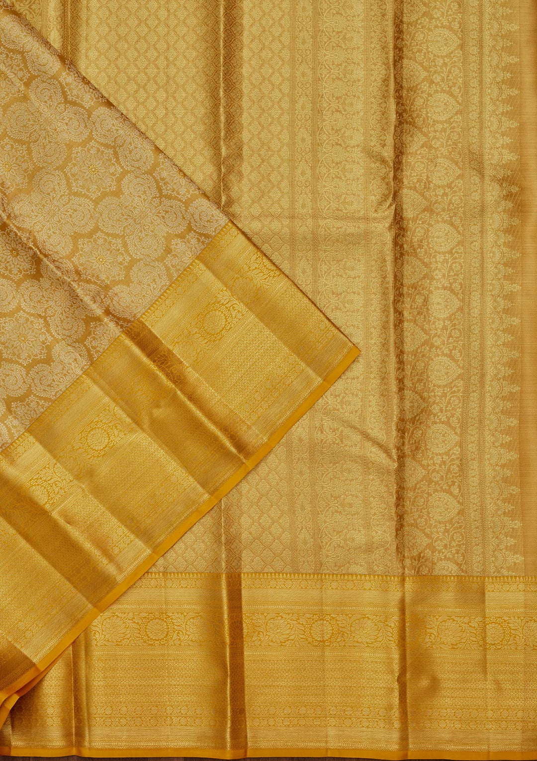 Mustard Zariwork Tissue Silk Saree