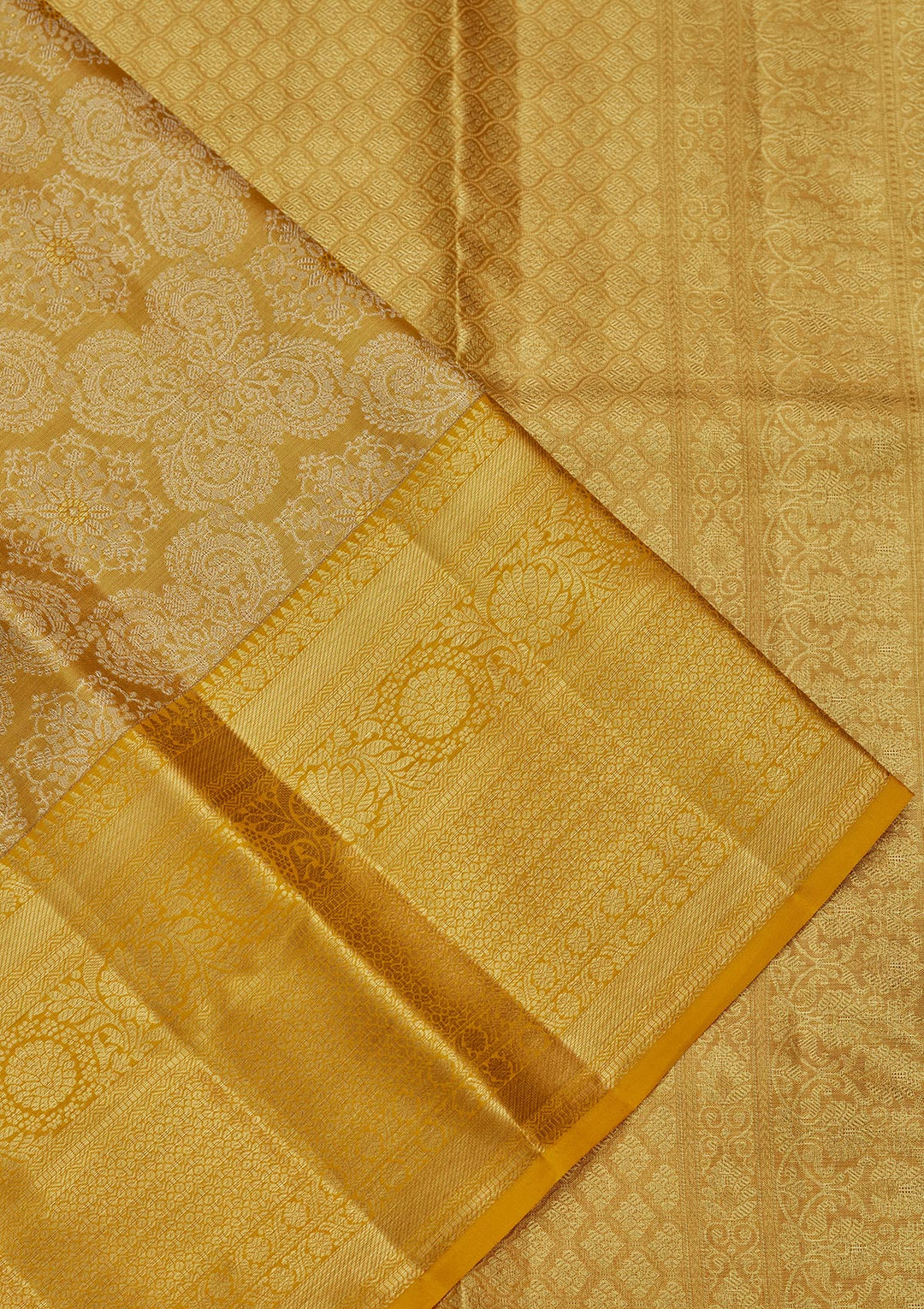 Mustard Zariwork Tissue Silk Saree