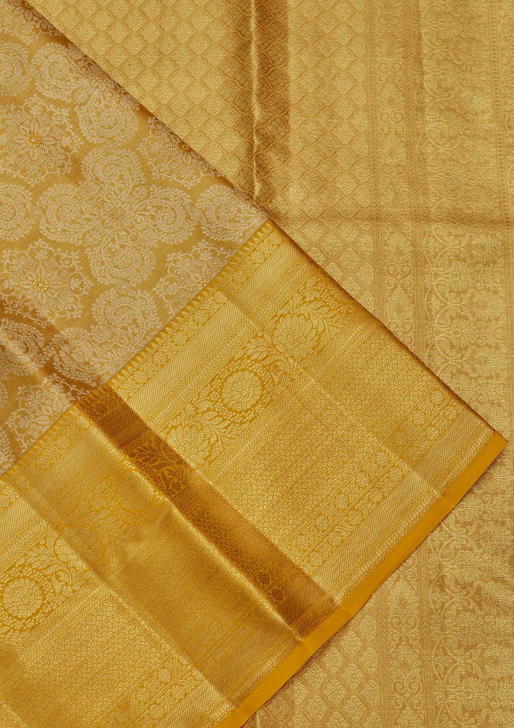 Mustard Zariwork Tissue Silk Saree