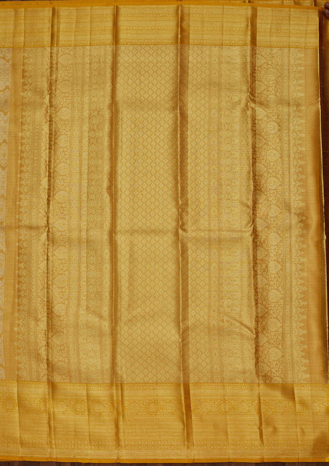 Mustard Zariwork Tissue Silk Saree